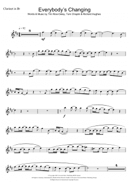page one of Everybody's Changing (Clarinet Solo)