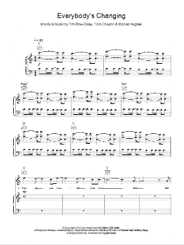 page one of Everybody's Changing (Piano, Vocal & Guitar Chords)