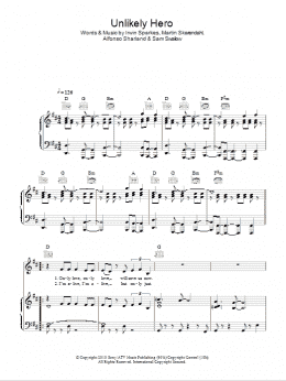page one of Unlikely Hero (Piano, Vocal & Guitar Chords)