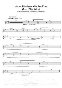 page one of Honor Him/Now We Are Free (from Gladiator) (Flute Solo)