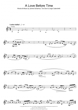 page one of A Love Before Time (from Crouching Tiger, Hidden Dragon) (Clarinet Solo)