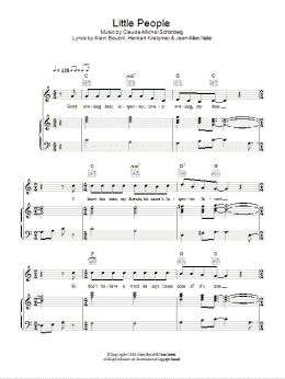 page one of Little People (Piano, Vocal & Guitar Chords)
