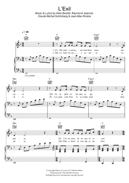 page one of L'Exil (Piano, Vocal & Guitar Chords)