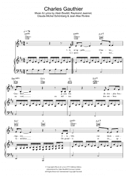 page one of Charles Gauthier (Piano, Vocal & Guitar Chords)