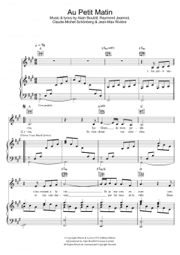 page one of Au Petit Matin (Piano, Vocal & Guitar Chords)