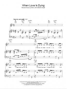 page one of When Love Is Dying (Piano, Vocal & Guitar Chords)