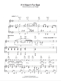 page one of If It Wasn't For Bad (Piano, Vocal & Guitar Chords)