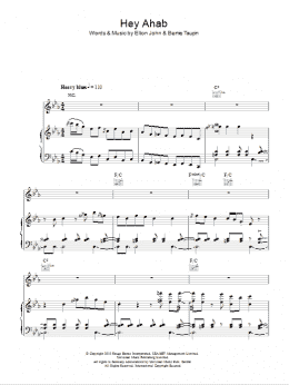 page one of Hey Ahab (Piano, Vocal & Guitar Chords)