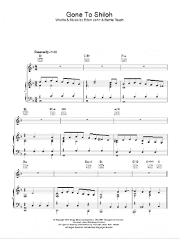 page one of Gone To Shiloh (Piano, Vocal & Guitar Chords)