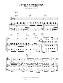 page one of Closed For Renovation (Piano, Vocal & Guitar Chords)