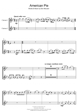 page one of American Pie (Clarinet Duet)