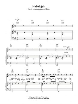 page one of Hallelujah (Piano, Vocal & Guitar Chords)