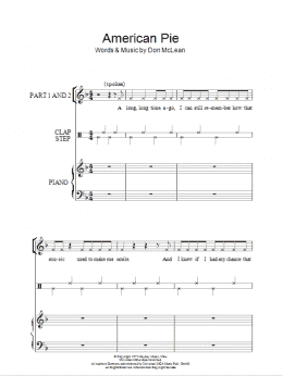 page one of American Pie (arr. Rick Hein) (2-Part Choir)