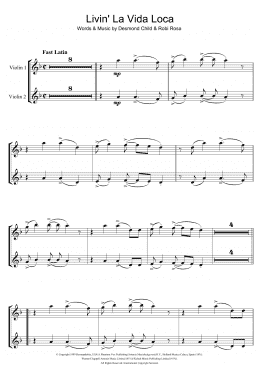 page one of Livin' La Vida Loca (Violin Duet)
