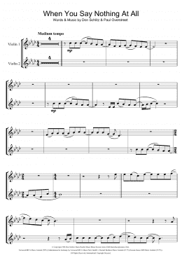 page one of When You Say Nothing At All (Violin Duet)