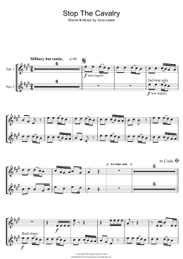 page one of Stop The Cavalry (Tenor Sax Solo)