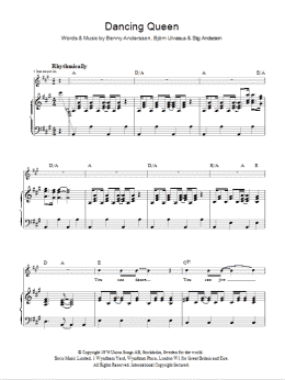 page one of Dancing Queen (Piano, Vocal & Guitar Chords)