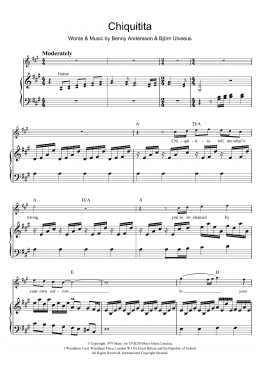 page one of Chiquitita (Piano, Vocal & Guitar Chords)