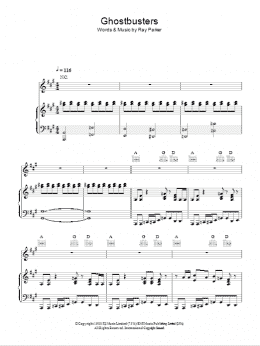 page one of Ghostbusters (Piano, Vocal & Guitar Chords)