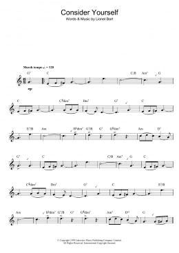 page one of Consider Yourself (Flute Solo)