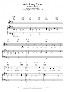 page one of Auld Lang Syne (Piano, Vocal & Guitar Chords)