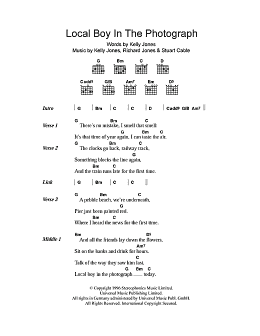 page one of Local Boy In The Photograph (Guitar Chords/Lyrics)