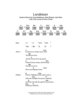 page one of Londinium (Guitar Chords/Lyrics)