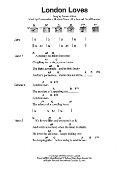 page one of London Loves (Guitar Chords/Lyrics)