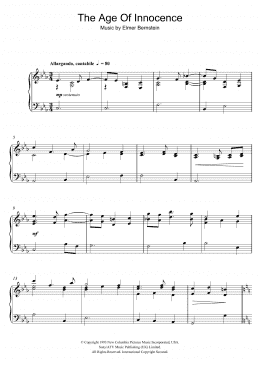 page one of Age Of Innocence (End Credits) (Piano Solo)