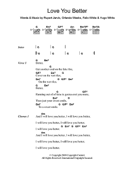 page one of Love You Better (Guitar Chords/Lyrics)