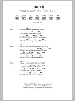 page one of Lucinda (Guitar Chords/Lyrics)