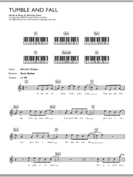 page one of Tumble And Fall (Piano Chords/Lyrics)