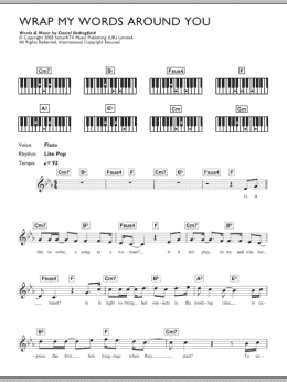 page one of Wrap My Words Around You (Piano Chords/Lyrics)