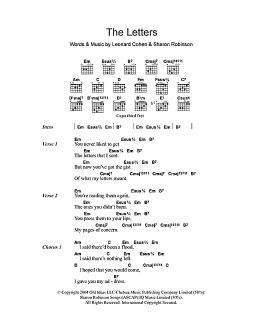 page one of The Letters (Guitar Chords/Lyrics)