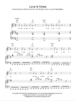 page one of Love Is Noise (Piano, Vocal & Guitar Chords)