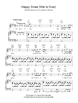 page one of Happy Xmas (War Is Over) (Piano, Vocal & Guitar Chords)