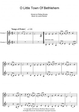 page one of O Little Town Of Bethlehem (Clarinet Duet)