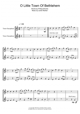 page one of O Little Town Of Bethlehem (Tenor Sax Solo)