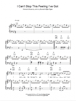 page one of Can't Stop This Feeling I've Got (Piano, Vocal & Guitar Chords)
