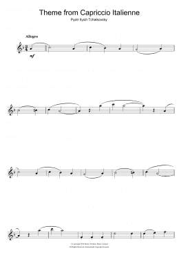page one of Capriccio Italienne (Alto Sax Solo)