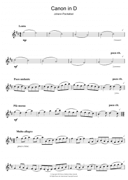 page one of Canon in D (Alto Sax Solo)