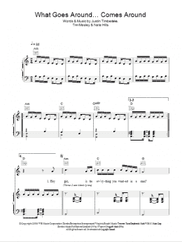 page one of What Goes Around ... Comes Around Interlude (Piano, Vocal & Guitar Chords)