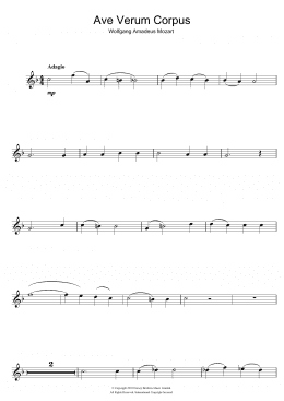 page one of Ave Verum Corpus, K618 (Alto Sax Solo)