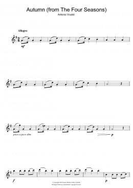 page one of Autumn (from The Four Seasons) (Alto Sax Solo)