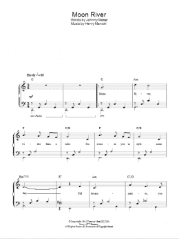 page one of Moon River (Easy Piano)