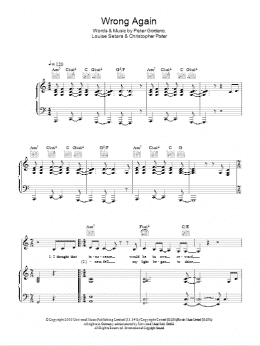 page one of Wrong Again (Piano, Vocal & Guitar Chords)