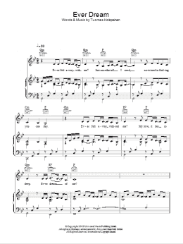 page one of Ever Dream (Piano, Vocal & Guitar Chords)
