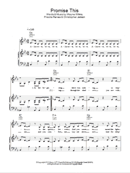 page one of Promise This (Piano, Vocal & Guitar Chords)