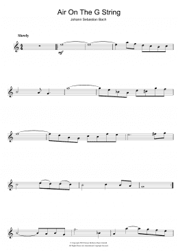 page one of Air On The G String (from Suite No.3 in D Major) (Flute Solo)