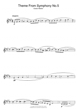 page one of Adagietto (from Symphony No. 5, 4th Movement) (Clarinet Solo)